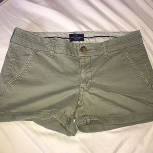 Olive green midi ae khaki shorts